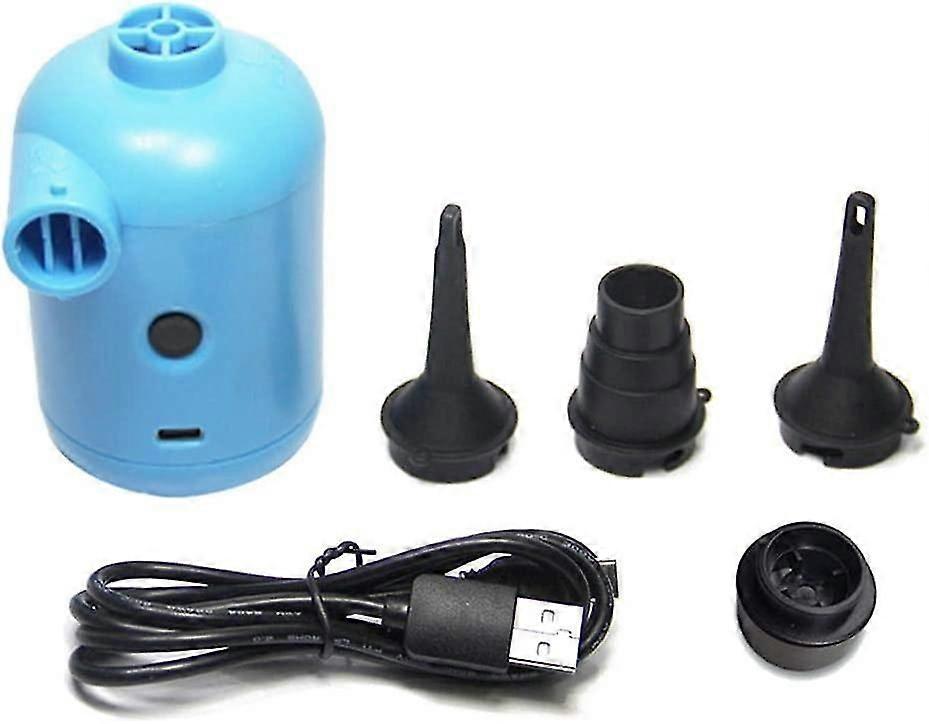 N/Y Electric Air Pump for Inflating Swimming Pool, with 3 Nozzles, Portable USB Rechargeable Inflator