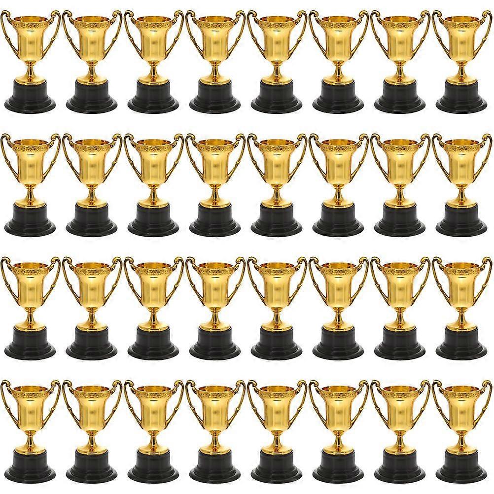 32pcs Mini Trophy Model Small Plastic Trophy  Party Prop Plastic Trophy  Toy with Base