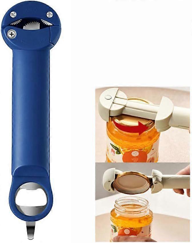 SBSGV Jar Opener Bottle Opener Lid Opener for Weak Hands, Arthritic Hands, Seniors,Low Strength and Children with Beer Opener Blue