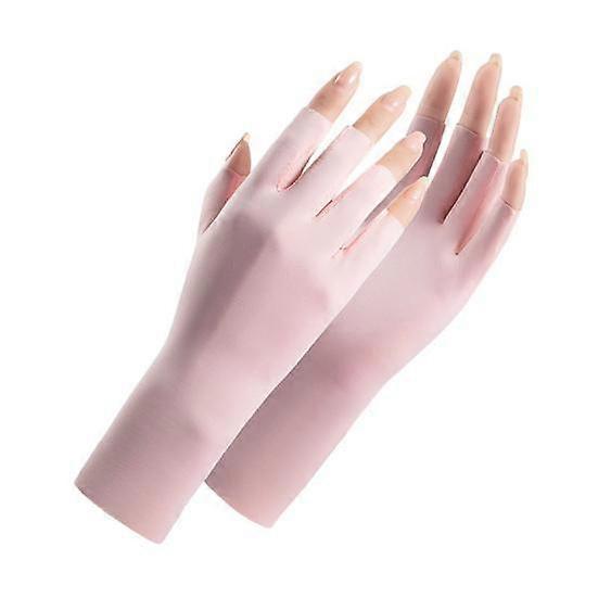 1 Pair Half Art Blocking Gloves Effective Nail Finger Protection Fingers Breathable Cooling Anti-UV Thin