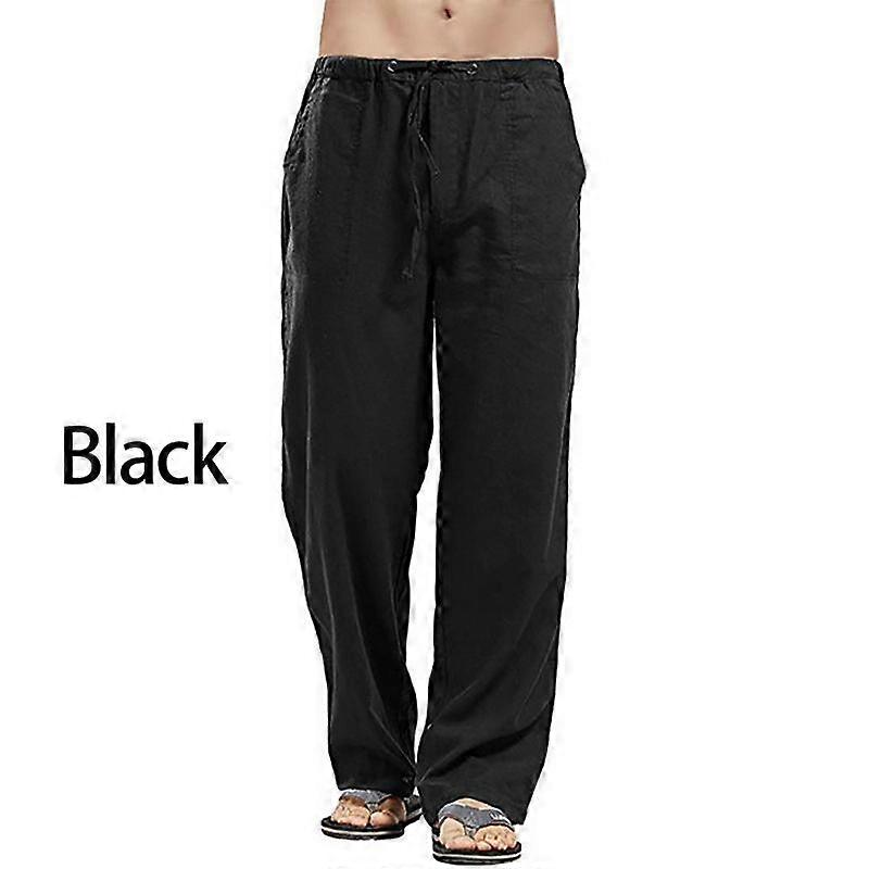 Men's Streetwear Elastic Waists Trousers Loose Pants Straight Party Pants Linen Plus Size