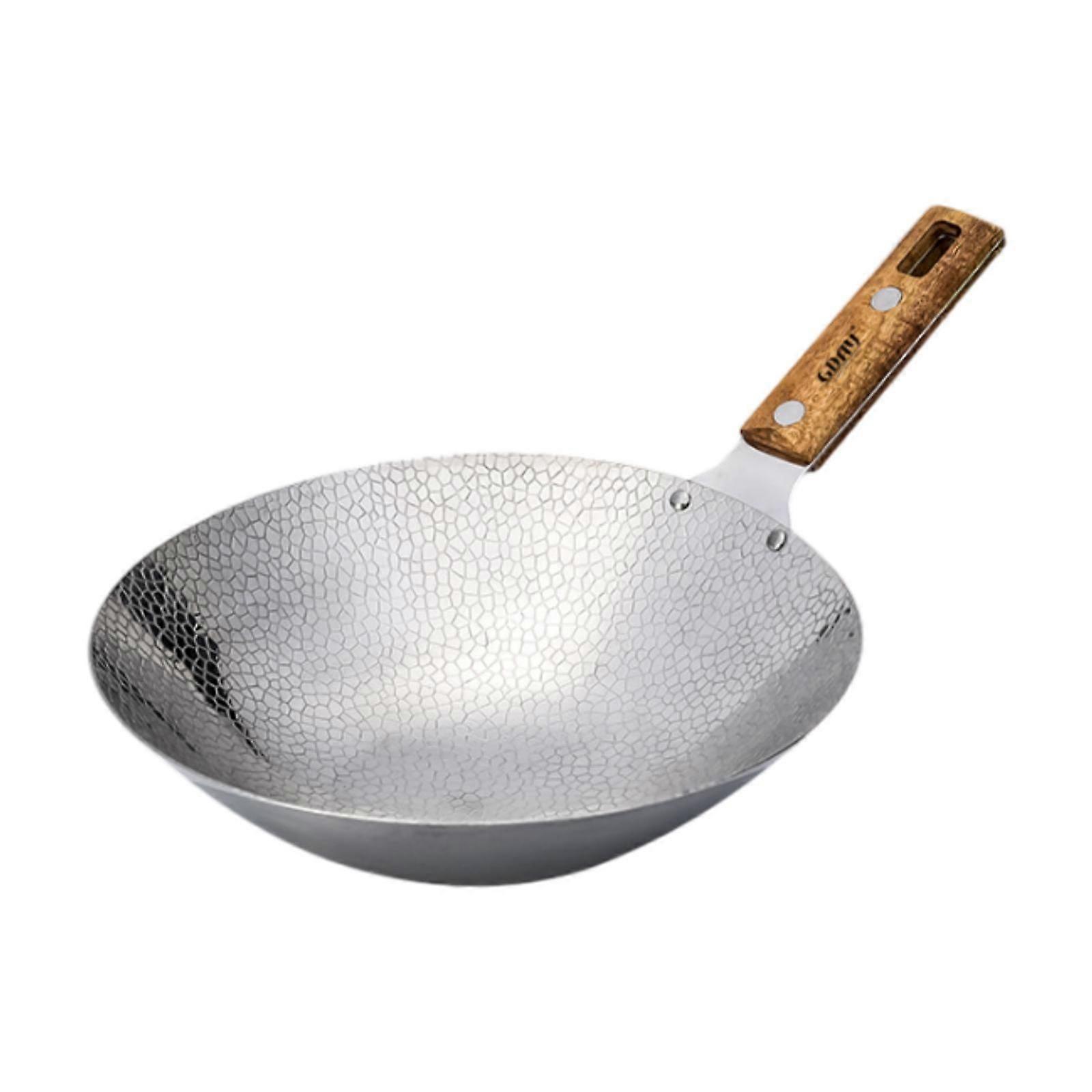 Traditional Wok Pan Practical Anti Scalding Handle Home Use Kitchen Cookware 22cm
