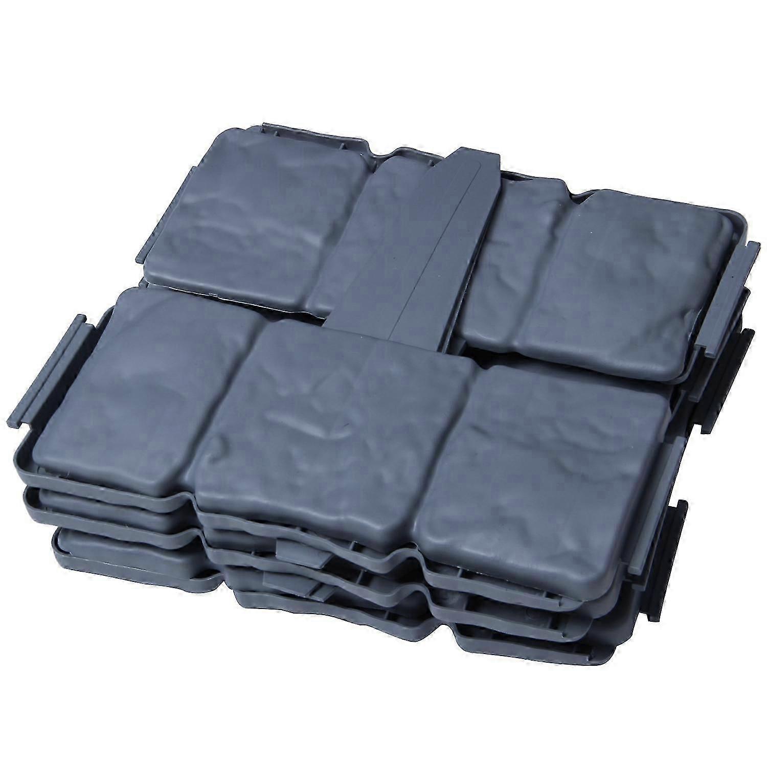 12Pc Grey Garden Fence Edging - Cobbled Stone Effect Plastic Lawn Border