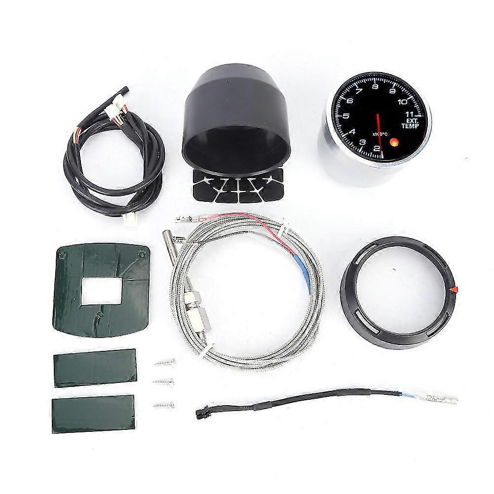 2.5in Aluminum Exhaust Temperature Gauge with Colorful Backlight - Ideal compatible with Automobile Modification