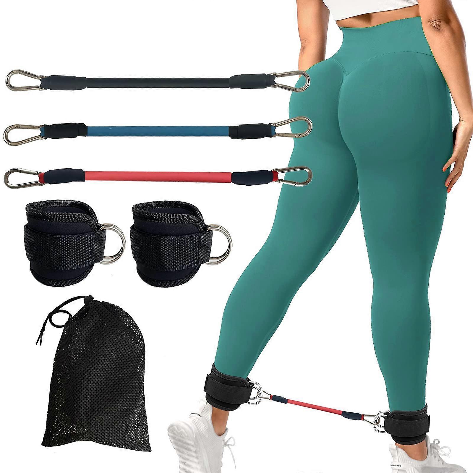 Ankle Resistance Bands with Cuffs for Booty Kickbacks and Hip Glute Training