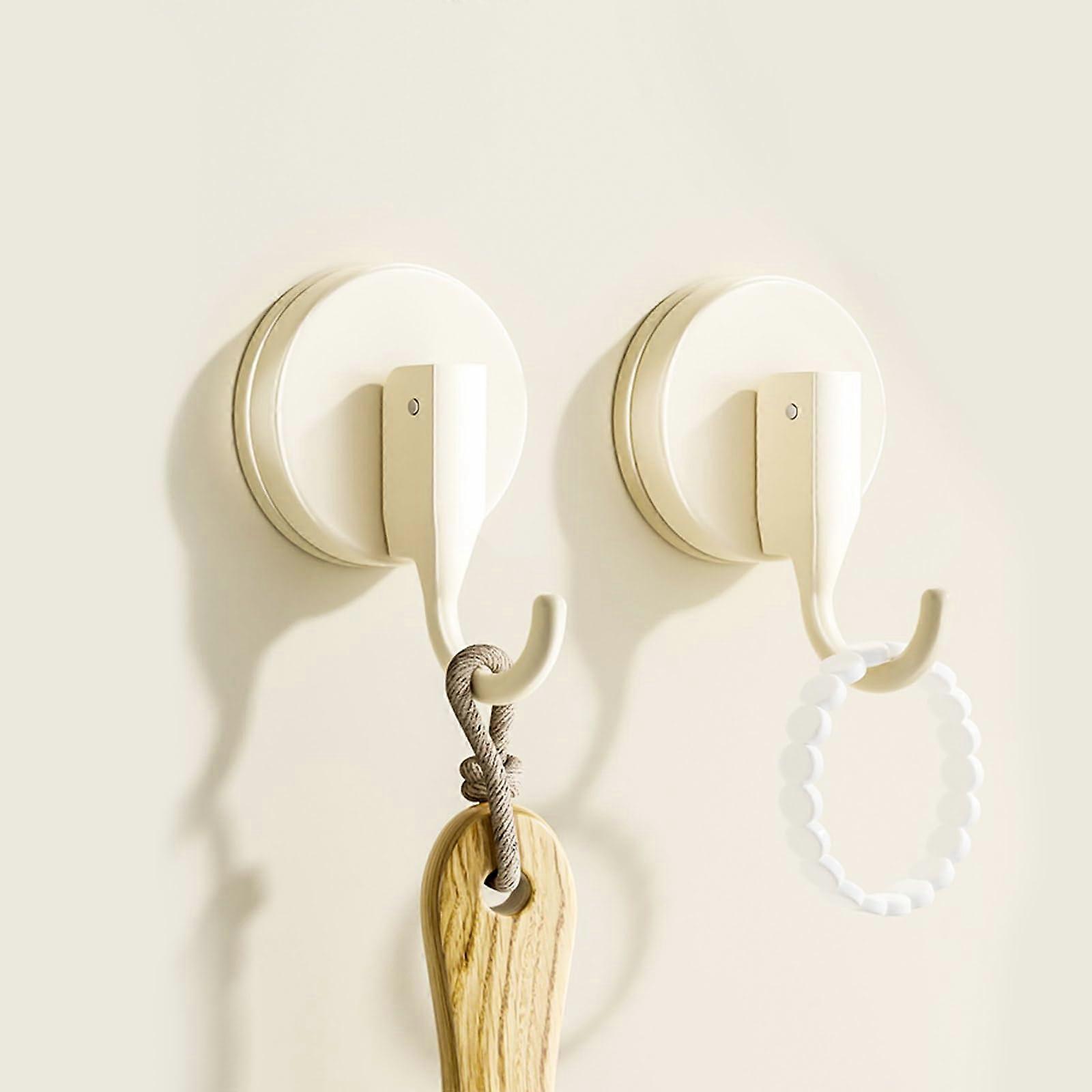 Suction Cup Hooks for Shower Towel Holder, Wall Hooks for Bathrobe & Loofah (2 Pcs)