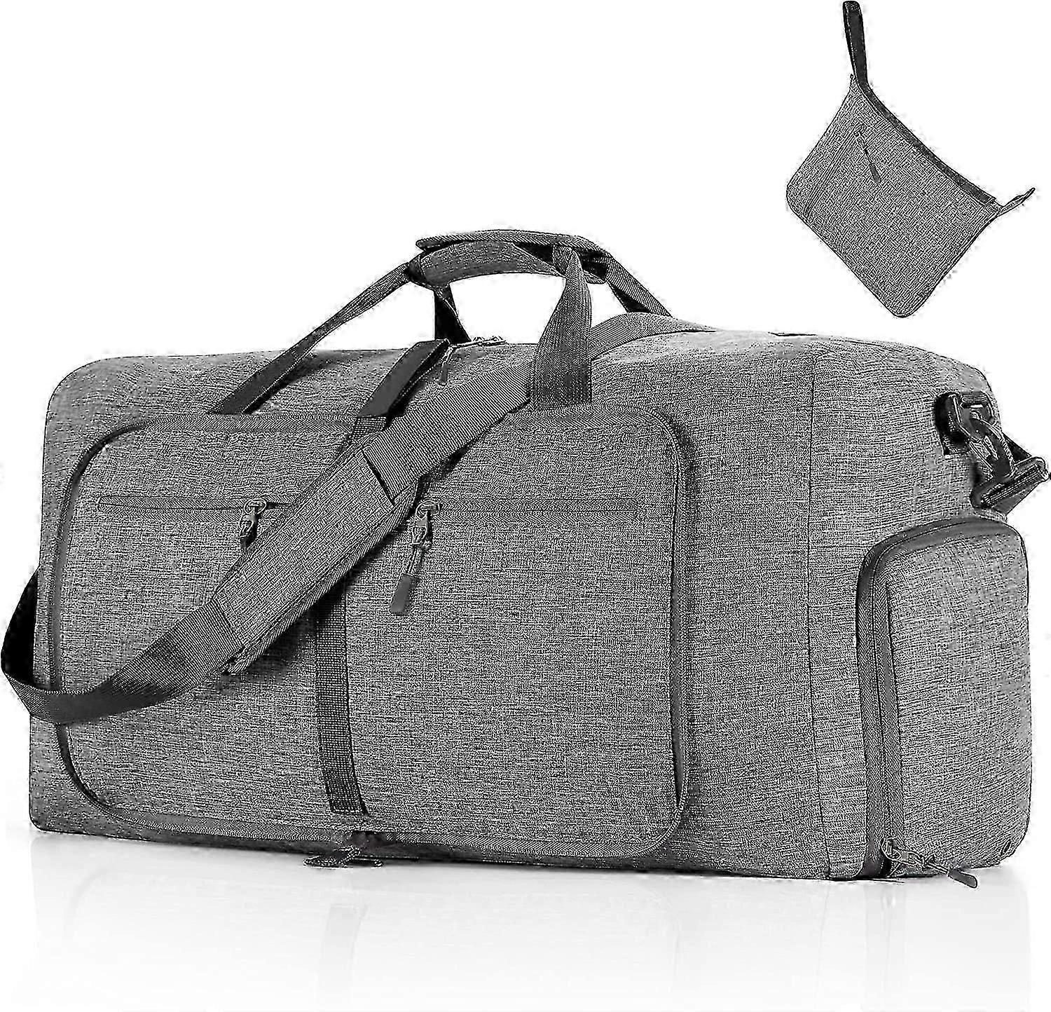 Travel Duffle Bag For Men, 65l Foldable Travel Duffel Bag With Shoes Compartment Overnight Bag For Men Women Waterproof Tear Resistant