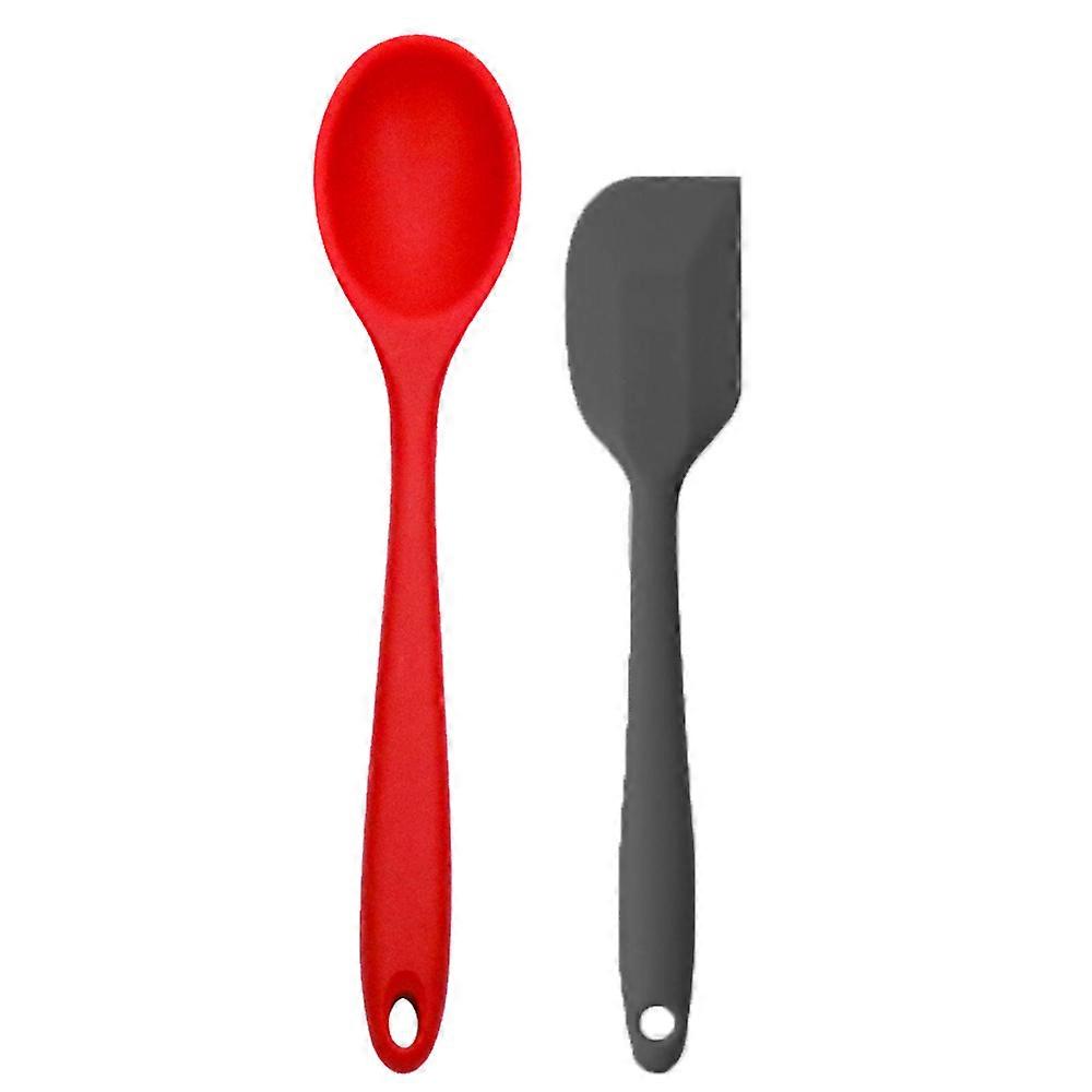 2-piece mini kitchen utensil set, silicone kitchen tools with spoons