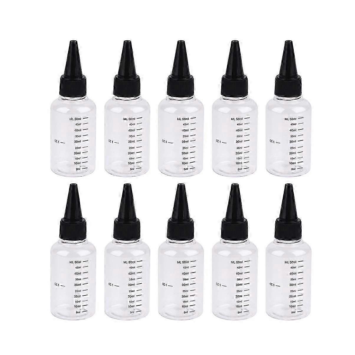 Plastic Squeeze Dispensing Bottles with Twist Cap and Measurement for Crafts Art Glue Sauces 60ML (10Pcs)