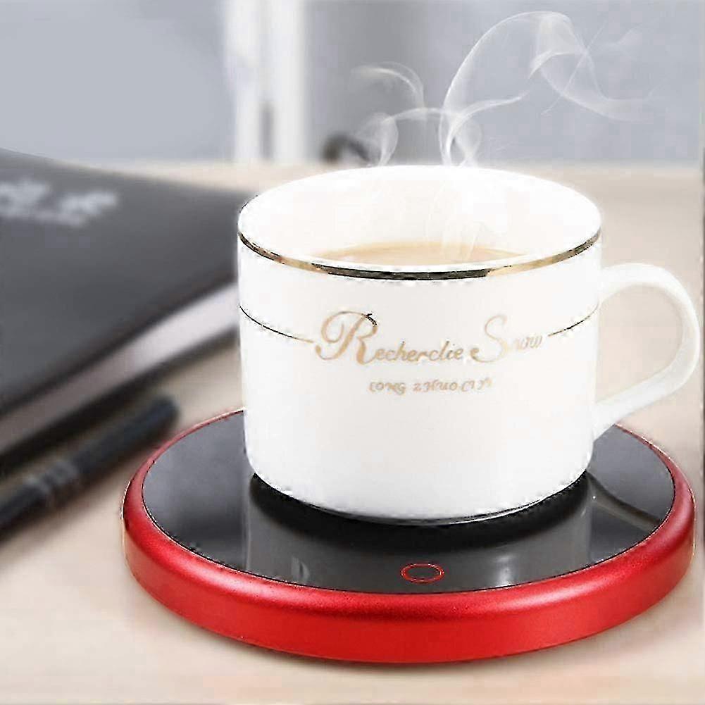 Scaldatazza elettrico Desk Pad Tè Caffè Latte Tazza Scaldabicchieri Sottobicchiere Vassoio Forniture Per Ufficio Domestico (Rosso)