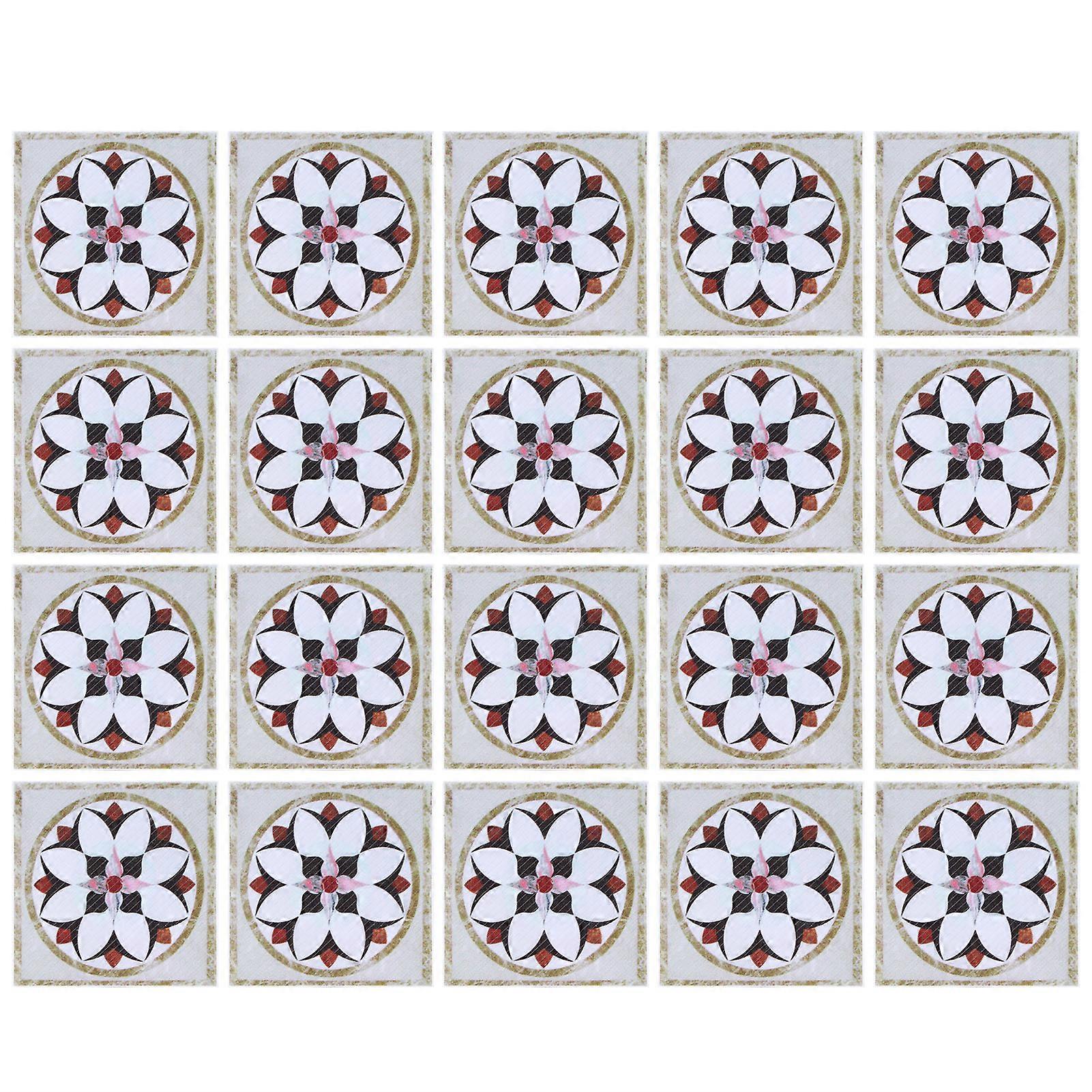 Tile Stickers 20-Pack Self-Adhesive Diagonal Pattern Wall Decals for Living Room Home Decor PVC Material Easy Apply