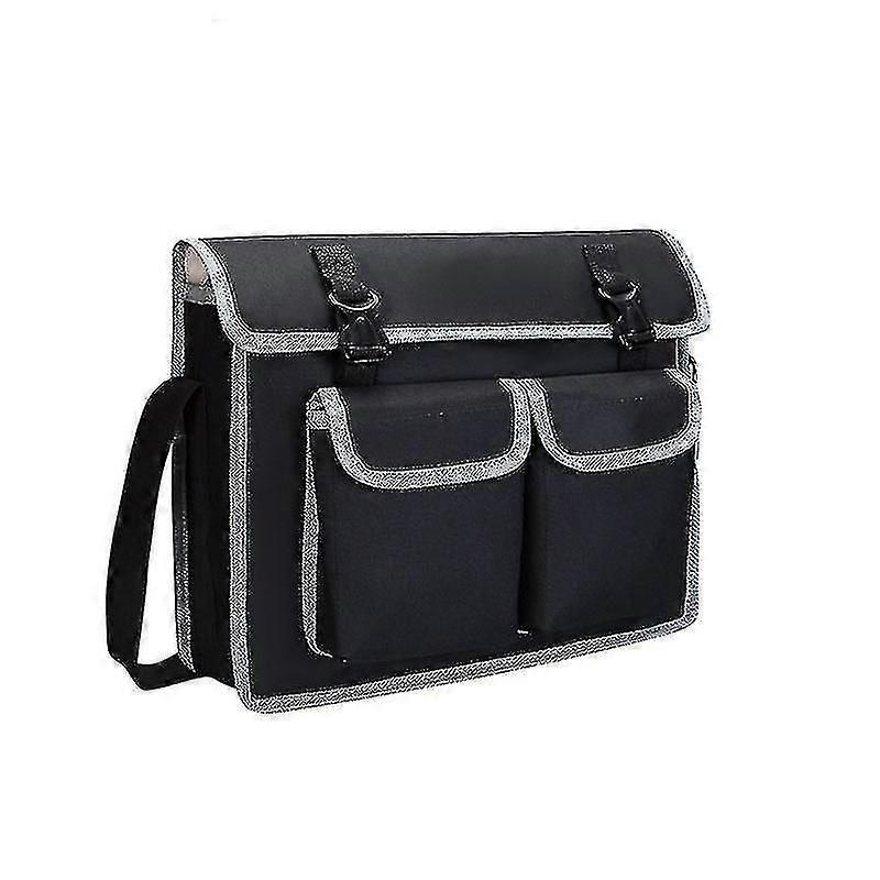 Vertical Pockets Oxford Cloth Storage Tools Bag With Adjustable Shoulder Strap(black)