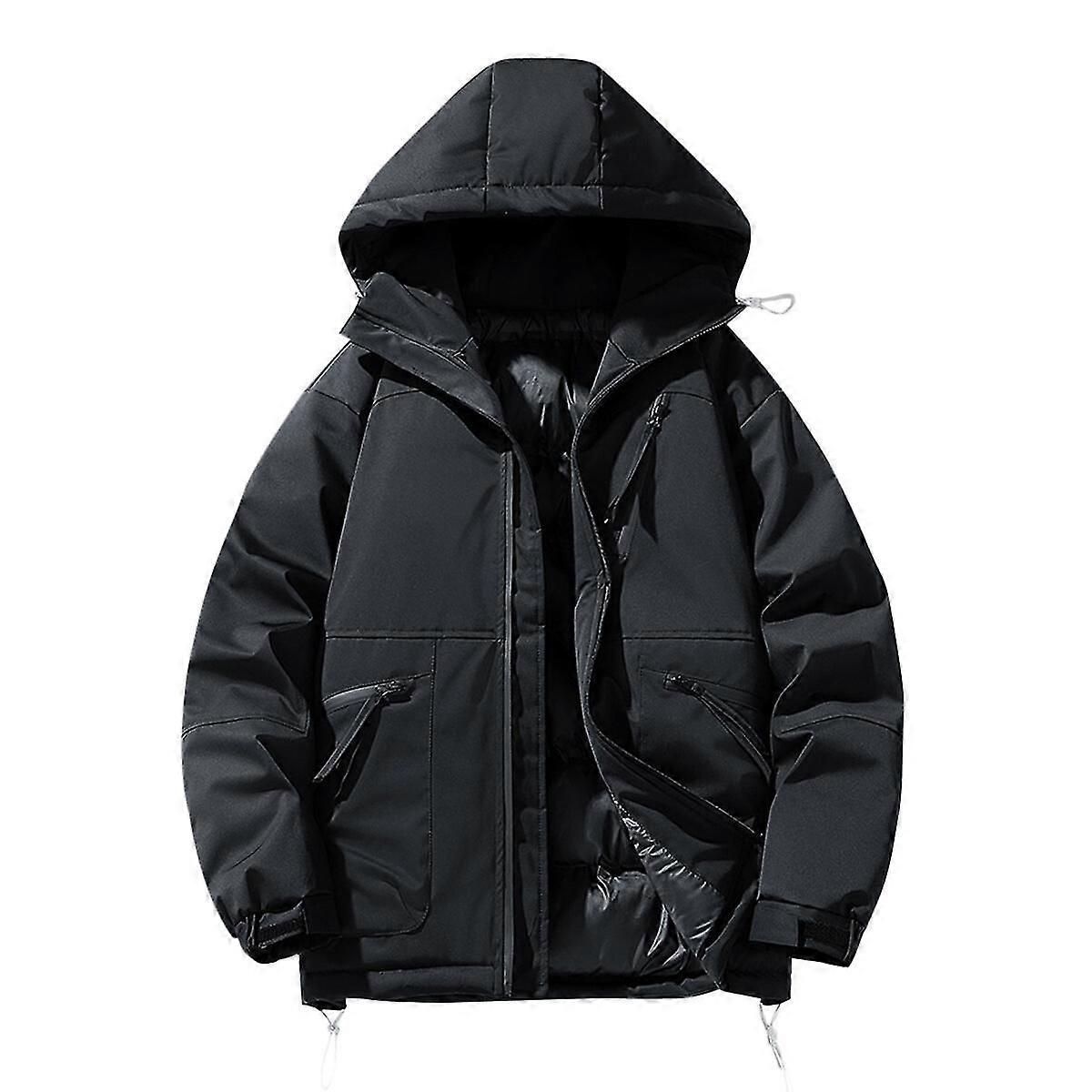 Mens huva vadderad dunjacka