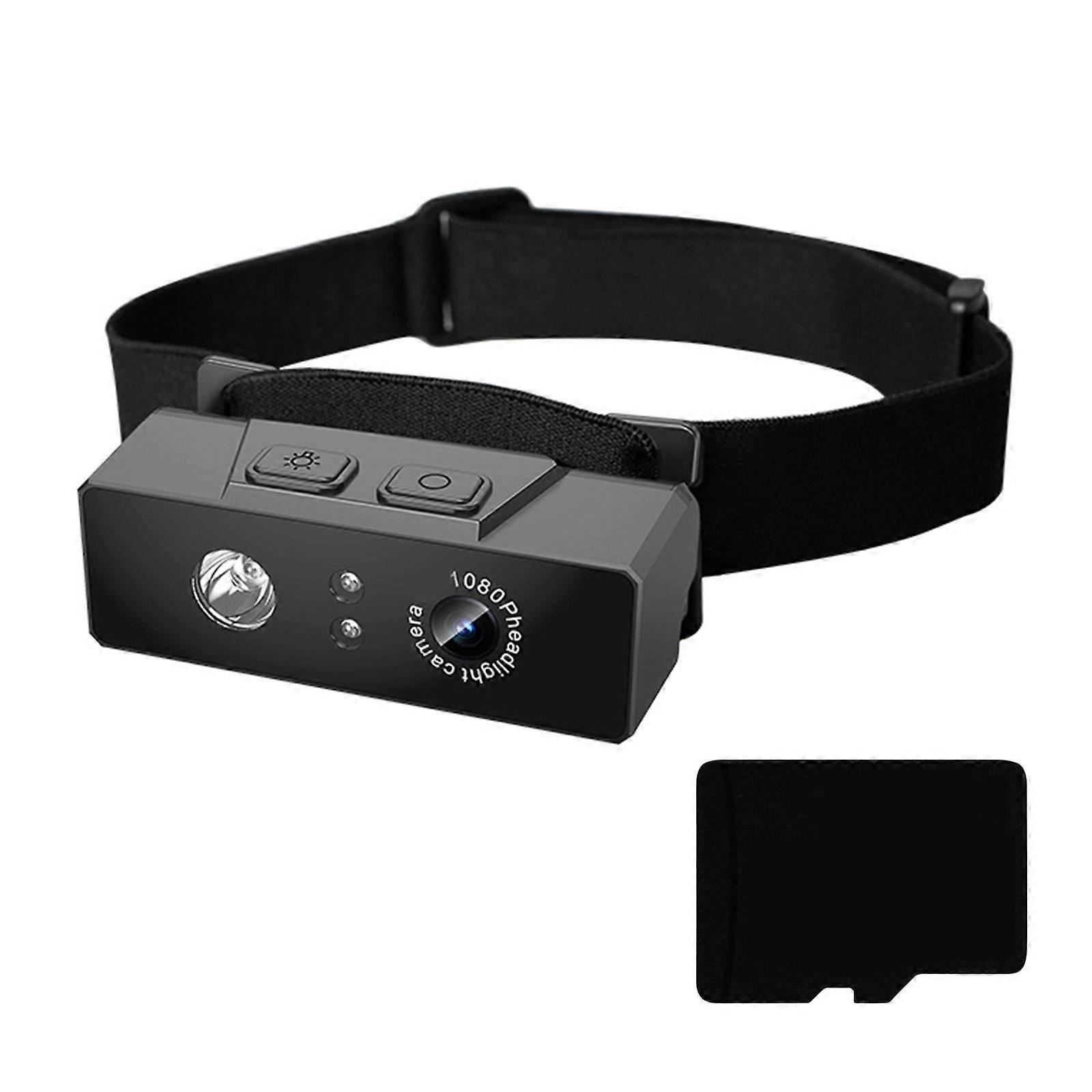 Lightweight Headlamp Camera with 1080p Video and LED Light Action Camera for Cycling Night Use Headlights Sports Camera