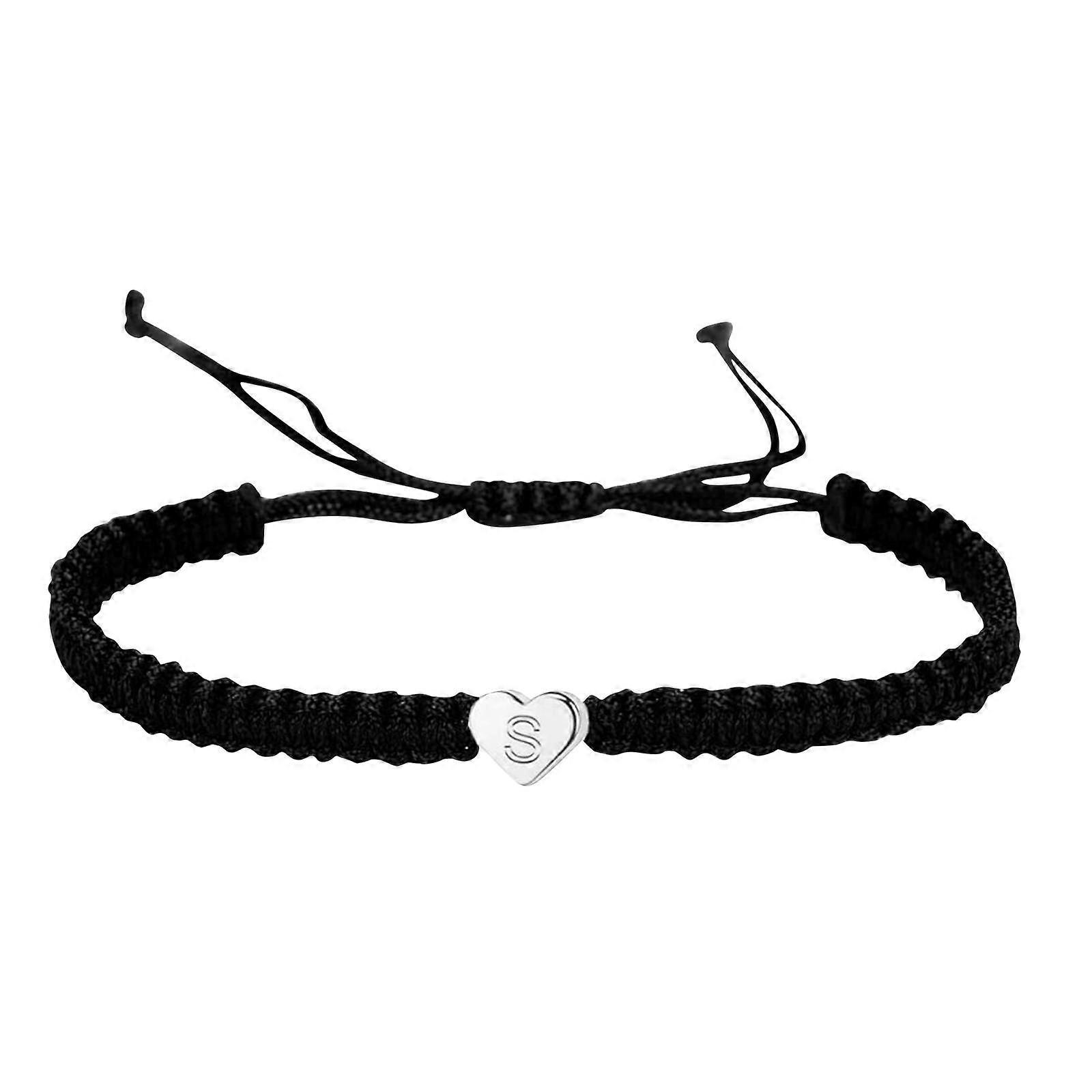 Letter Initial Heartstring Bracelet Hand Rope Woven Bracelet Girlfriend Bracelet Couple Bracelet