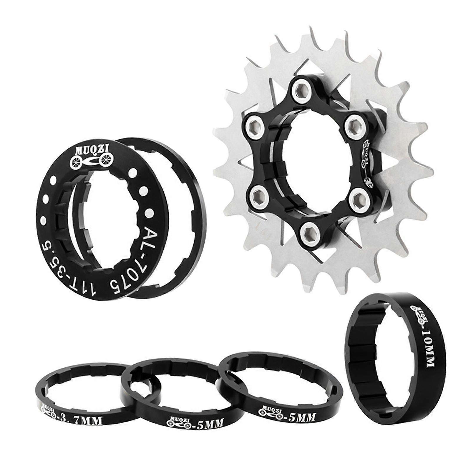 Cykel 19T Enkelt Hastighed Kassette Fixie Adapter Tandhjul Refit Sort