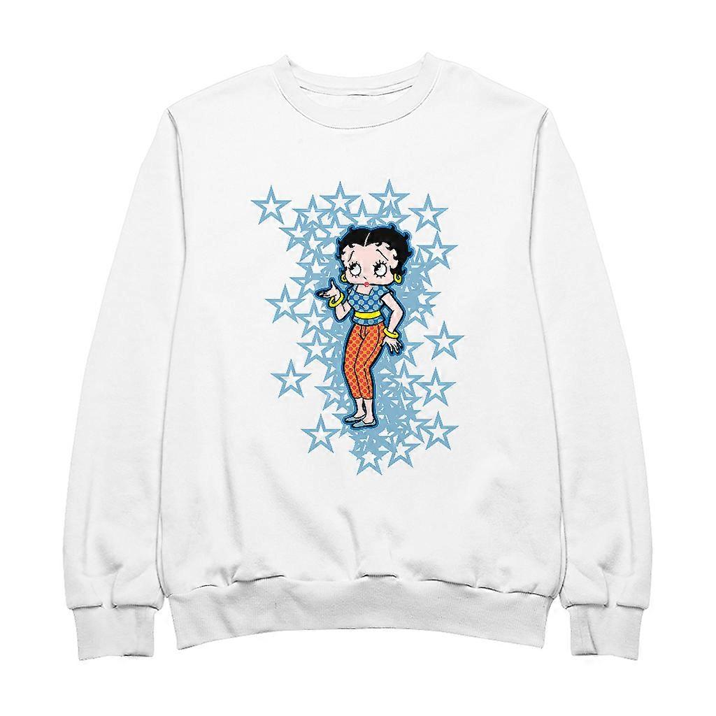 Betty Boop Small Blue Stars Women's Sweatshirt