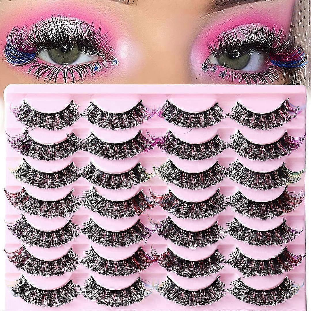 14 Pairs Colored Lashes Makeup Lashes, Lashes