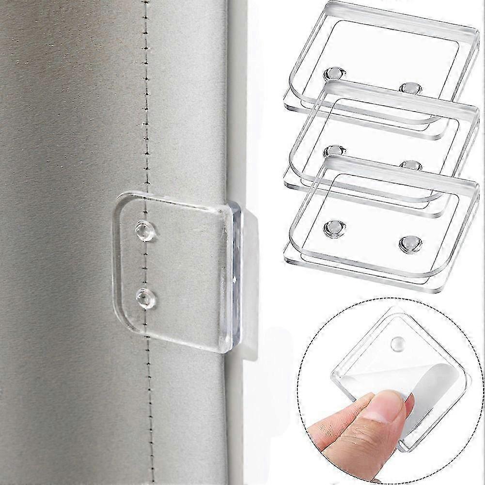 4Pcs Shower Curtain Clips Transparent ABS Material Easy Installation No Drilling Required Keeping Your Curtain Secure THI