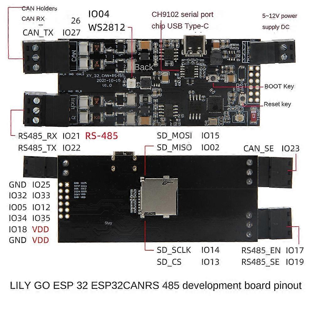 T-CAN485 ESP32 CAN -485 Tukee TF-korttia WIFI Bluetooth Langaton IOT-ohjausmoduulin kehitysvillisika