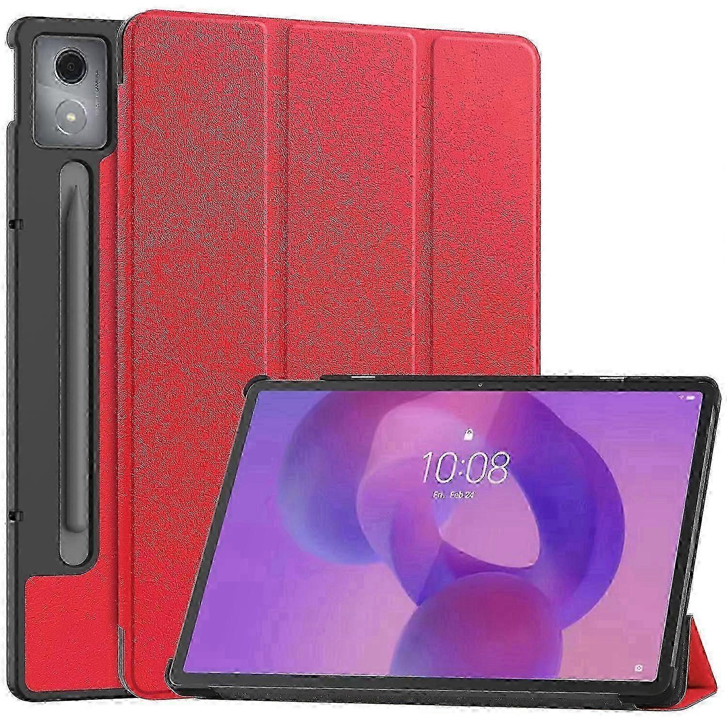 Lenovo Idea Tab Pro Kılıf için Düşmez Deri Standı Tablet Kapağı - Gri