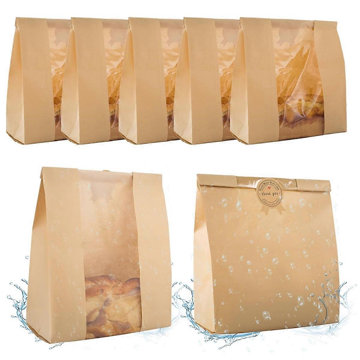 50Pcs Homemade Bread Bag with Clear Window Suitable for Bakers for Packaging and Storage of Baked Go