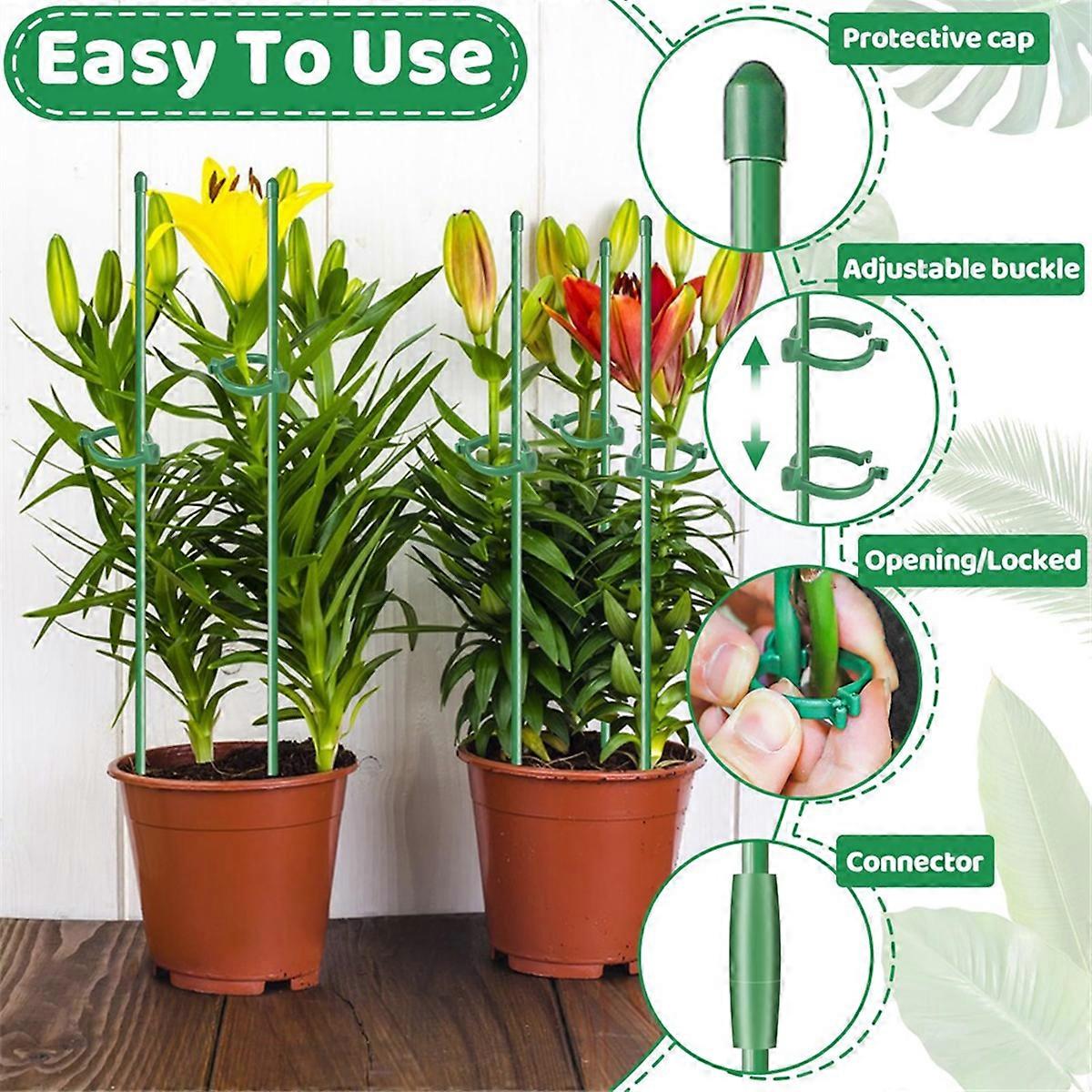 28Pcs Plant Stakes Adjustable Plant Support Sticks