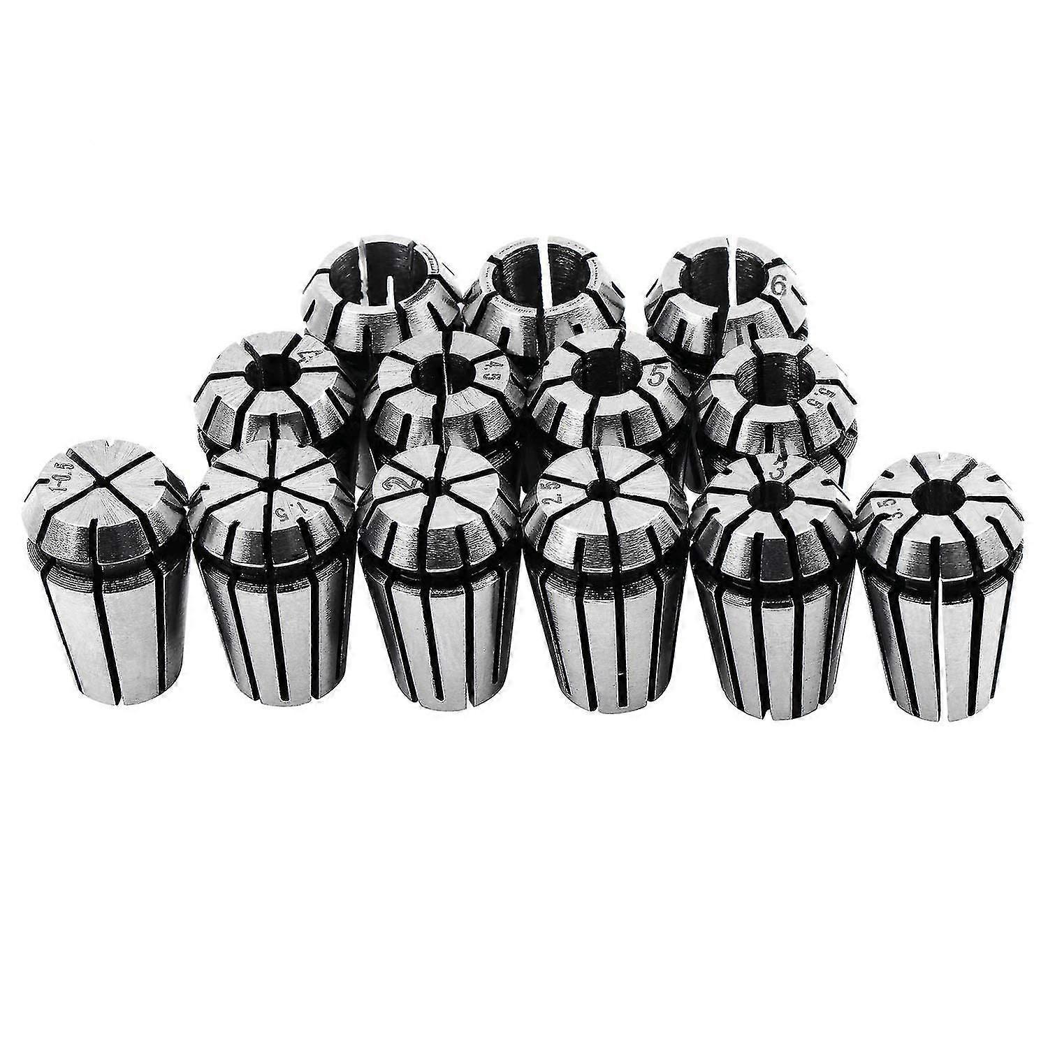 13 Pack Er11 Collets, Er11 Collet Chuck, Er11 Spring Clamp Holder 1-7mm For Engraving And Milling Tool