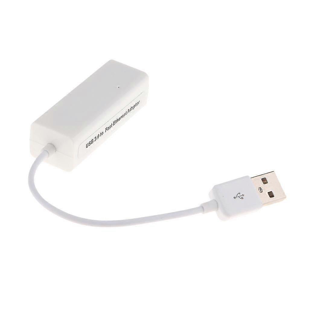 White USB 2.0 to  10/100Mbps Ethernet Lan Fast Network Adapter for PC