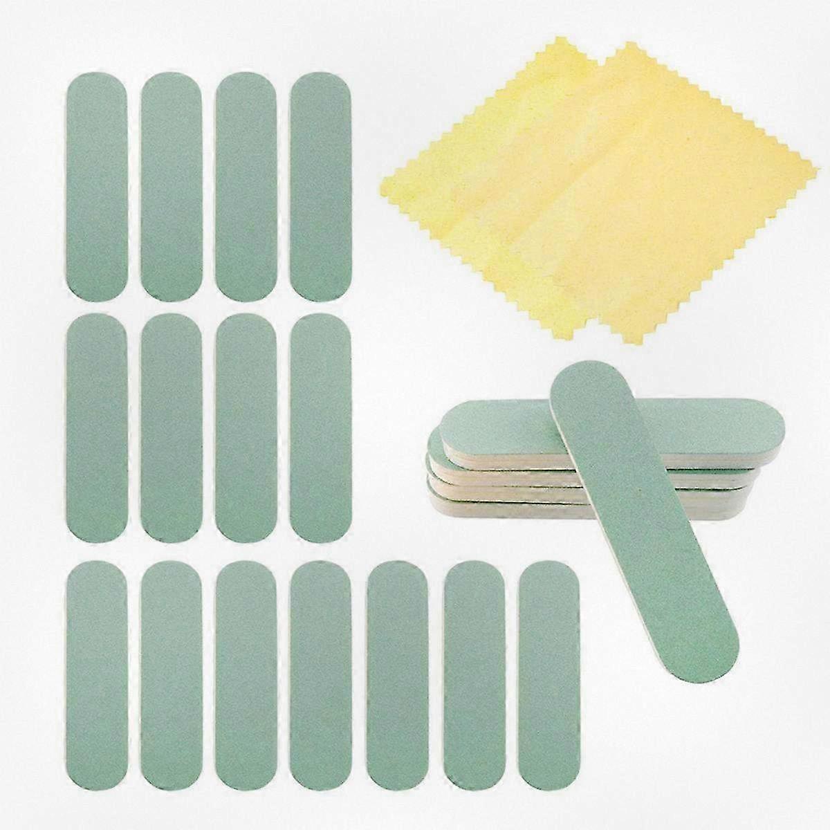 20pcs 3.54-inch Rectangular Plastic Silver Polishing Tool Dual-Sided Cleaning Buffing Bars for Accessories