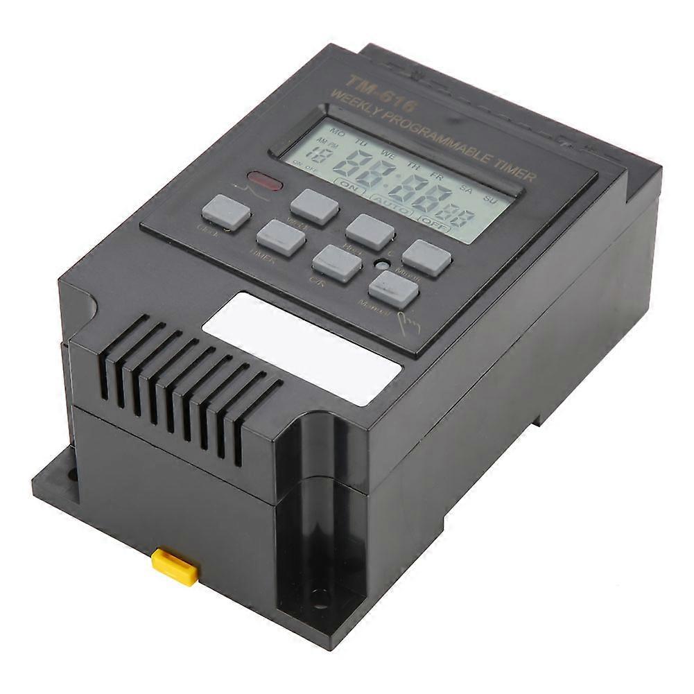 7 Days Programmable Digital Timer Time Control Switch (TM616B-4 12VDC/AC Black)