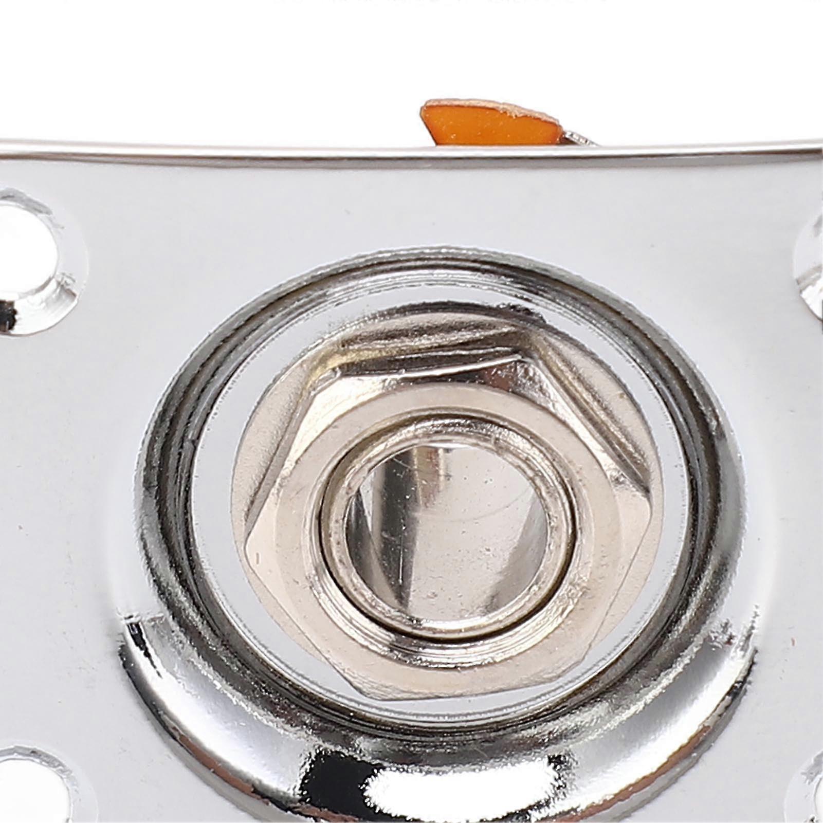 Compact Metal Square Guitar Jack Output Plate for Telecaster Chrome Color