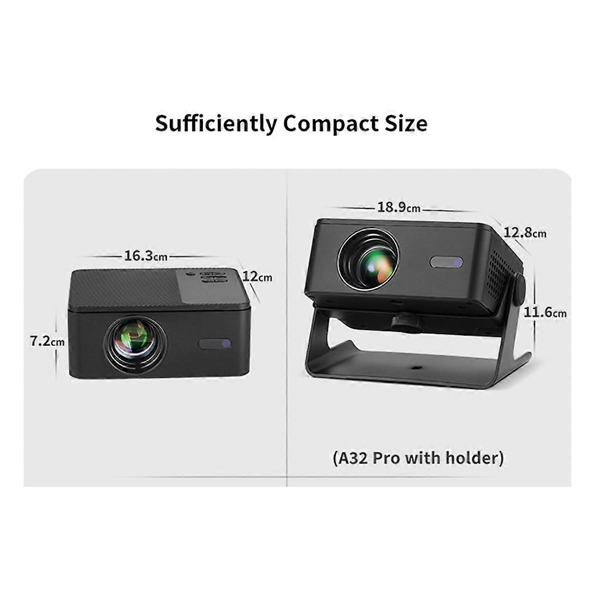  A32 Pro Projector Android 13 1280x720P Resolution UK PLUG