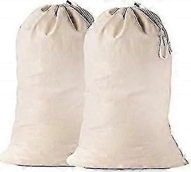 Extra Large Cotton Laundry Bag - 24 x 36 inch Heavy Duty Drawstring Organizer