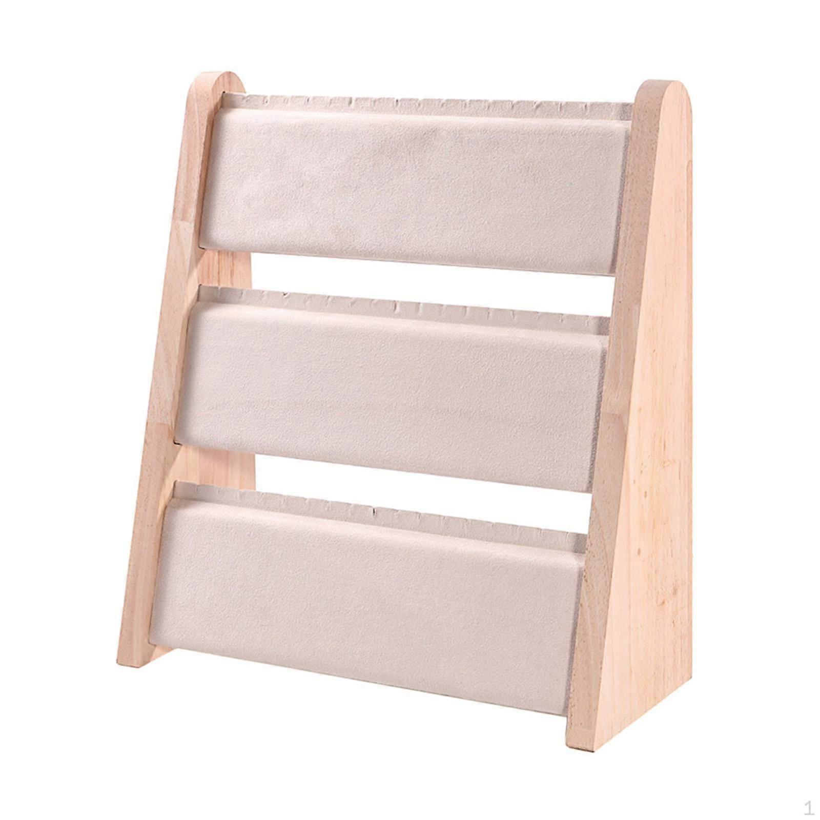 Necklace Display Holder Bracelet Storage Hanger Solid Wood Rack for Counter