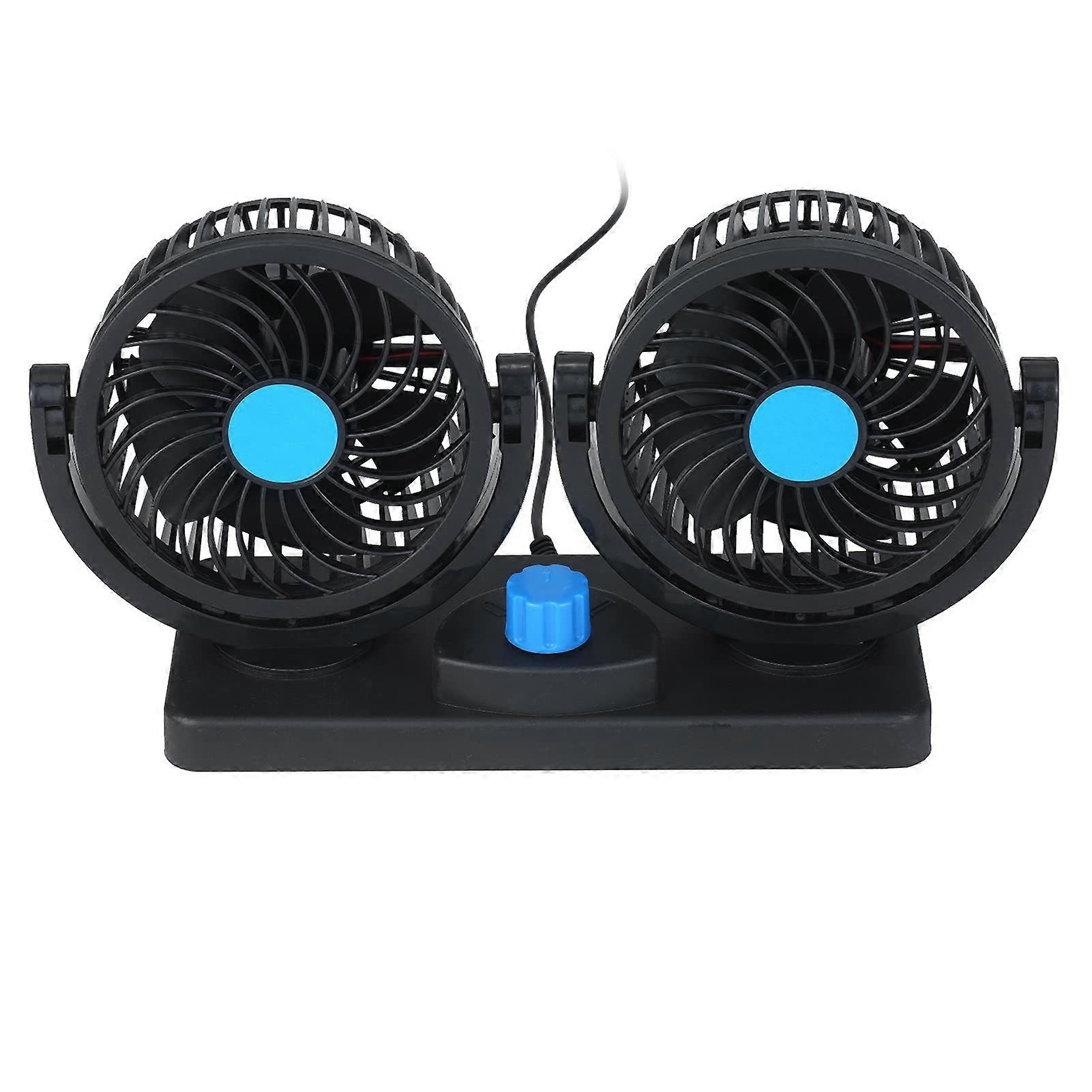 12V Dual Head USB Fan 360-Degree Rotation Desk Fan With 6.5W 2 Speeds 3.28ft Cable