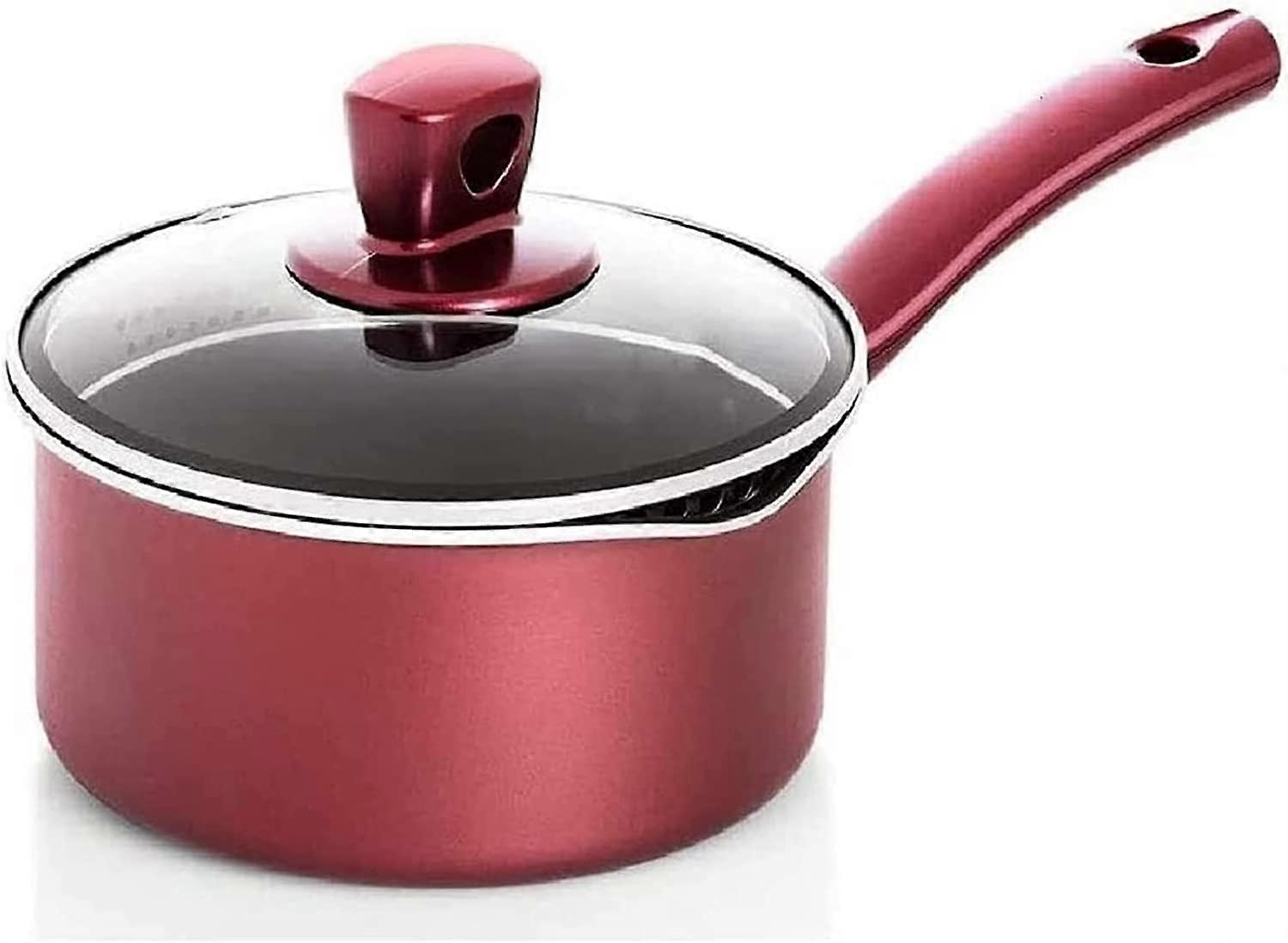 Wok Milk Pot Non-Stick Multi-Function Soup Pot 24cm with Lid Compatible with Gas Stovetops and Metal Utensils