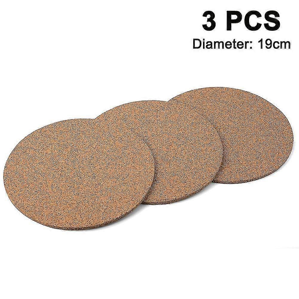 3 Pack Cork Drink Coasters Round 1cm Thick -home Bar And Kitchen