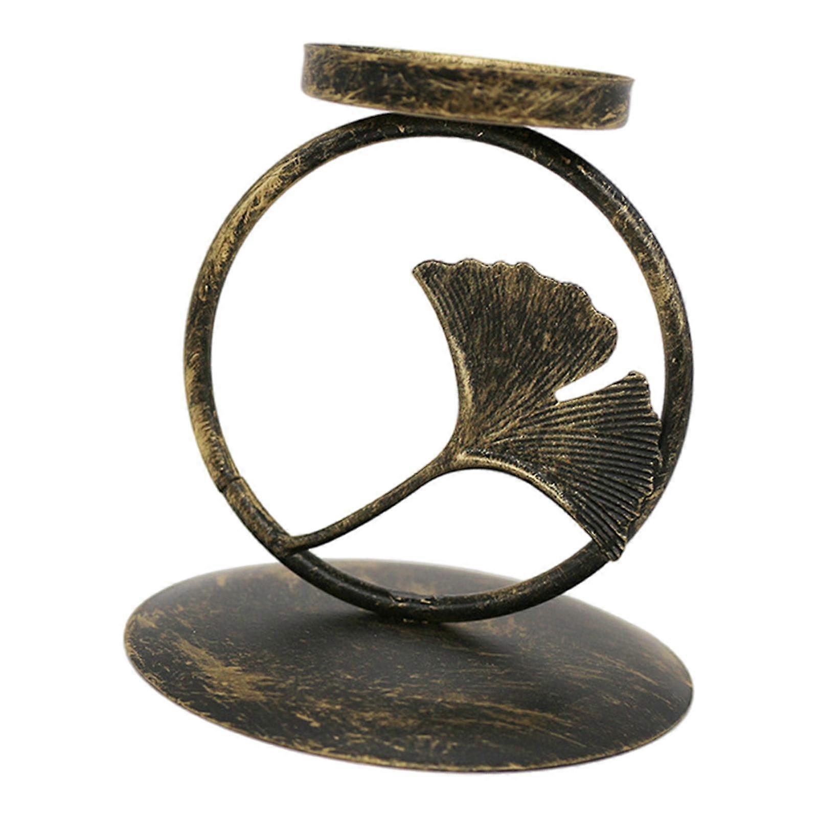 Wrought Iron Candle Holder Leaf Statue Tealight Candle Holder for Wedding