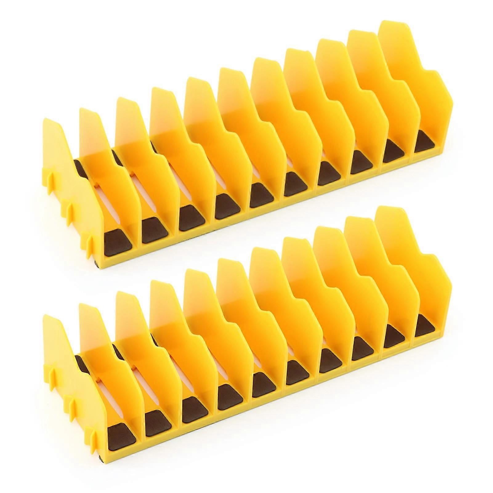 2Pack Plier Organizer Rack, Pliers Cutters Organizer with NonSlip Base, 20 Slots Tool Box Organizer, Keep Tools Organized in Drawers(COLOR:yellow)