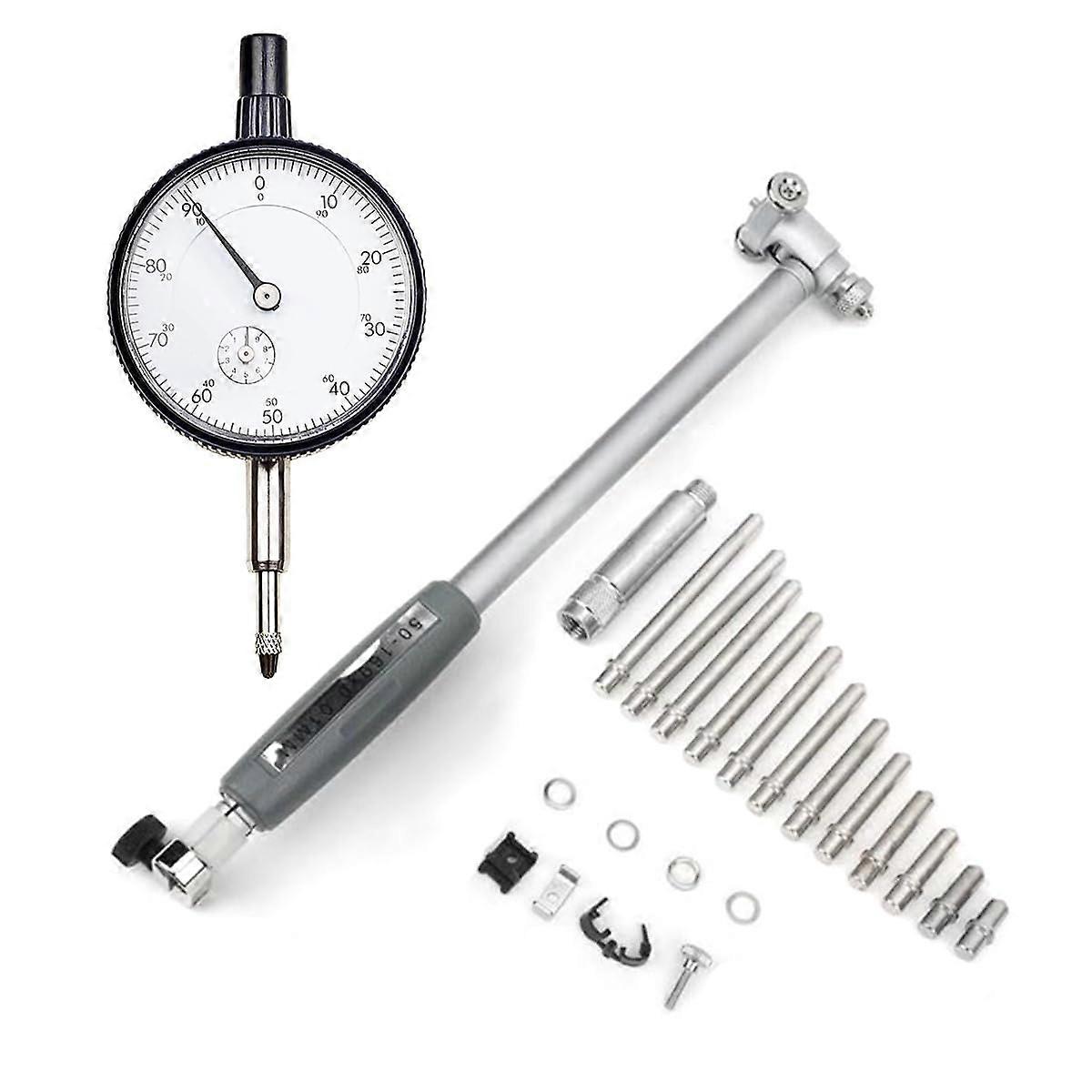 Extender Dial Bore Gauge Set 50-160mm 1.97”-6.23” Precision Engine Cylinder Bore Micrometer Tool 0.01mm Measurement