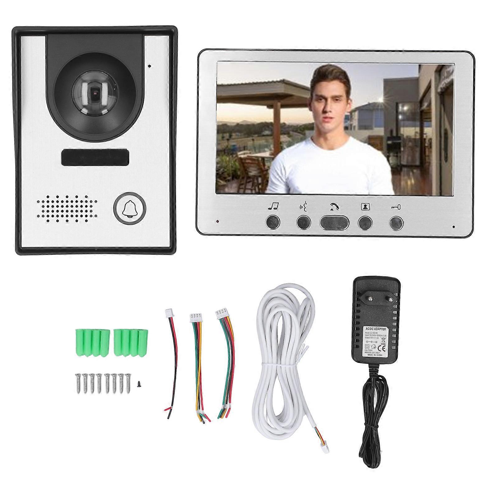7" Wired Video Doorbell Intercom: Two-Way o, Remote Unlock, Night Vision & More