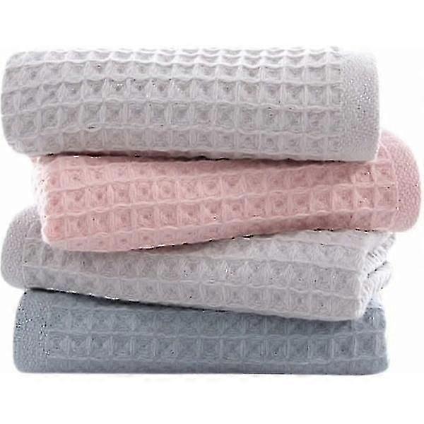 4pcs Towels 3D Honeycomb Design Soft Fluffy Cotton 13,329