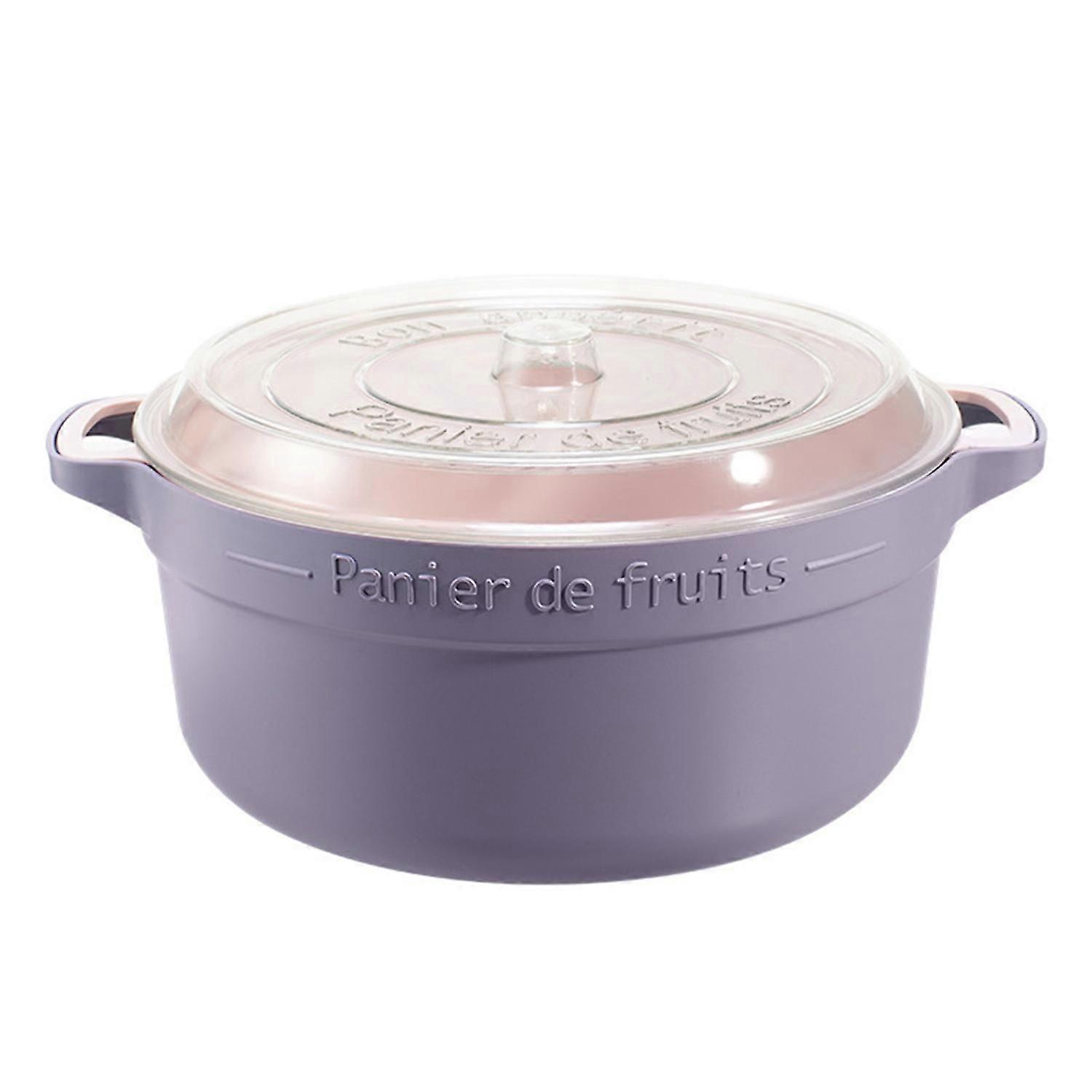 1 Set Double-layer Large Capacity Drain Basket Plastic Practical Dustproof Colander Basket for Home