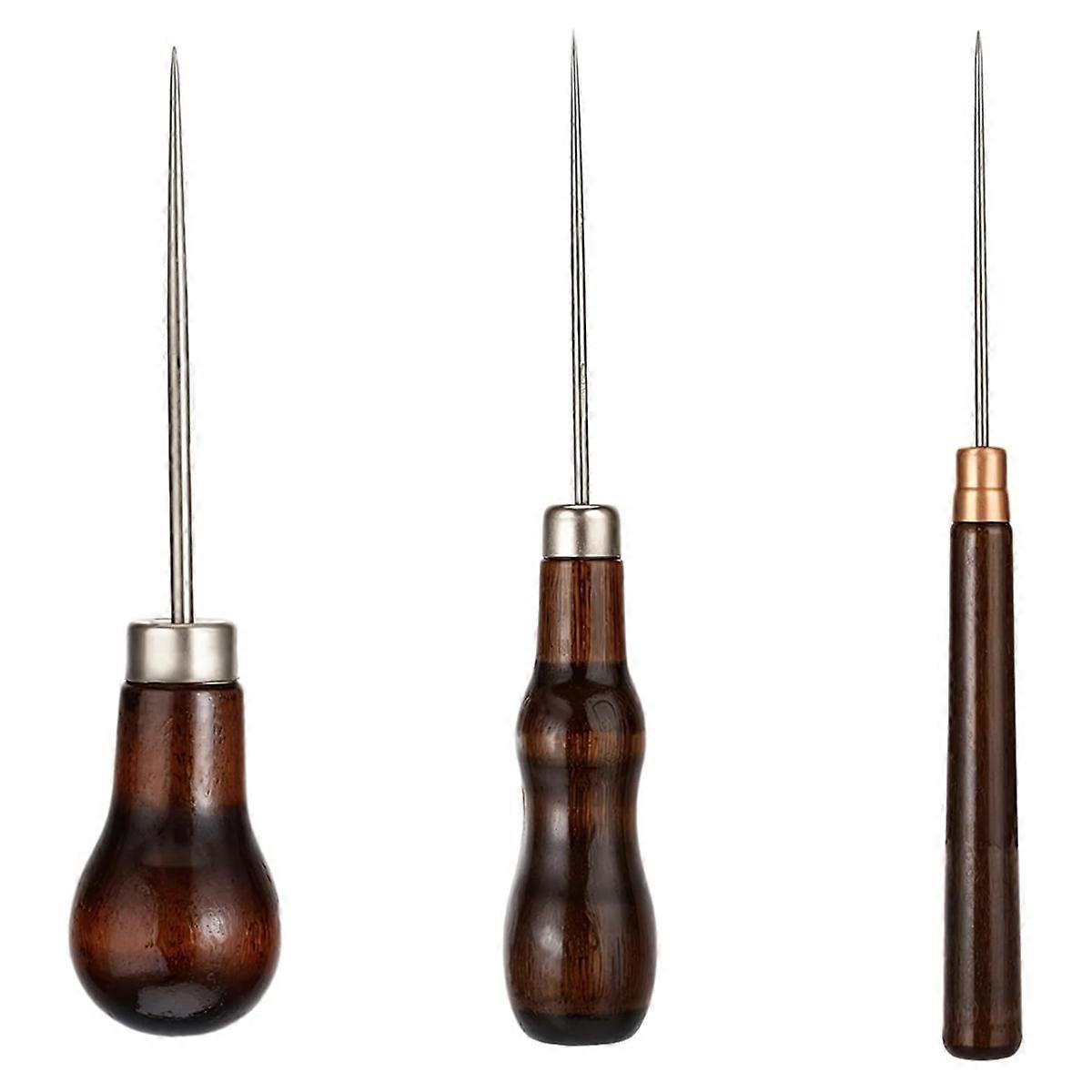 Stitching Sewing Awl with Wooden Handle Piercing Awl Needle Tools