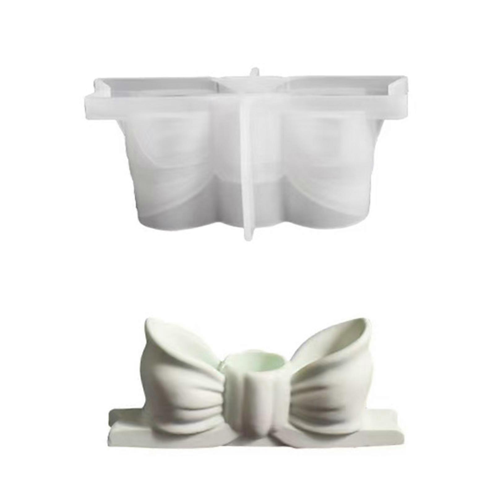 Bowknot Silicone Candlestick Molds for Making Tealight Holder Bowknot Shape Resin Tealight Base Molds for Candle Holder