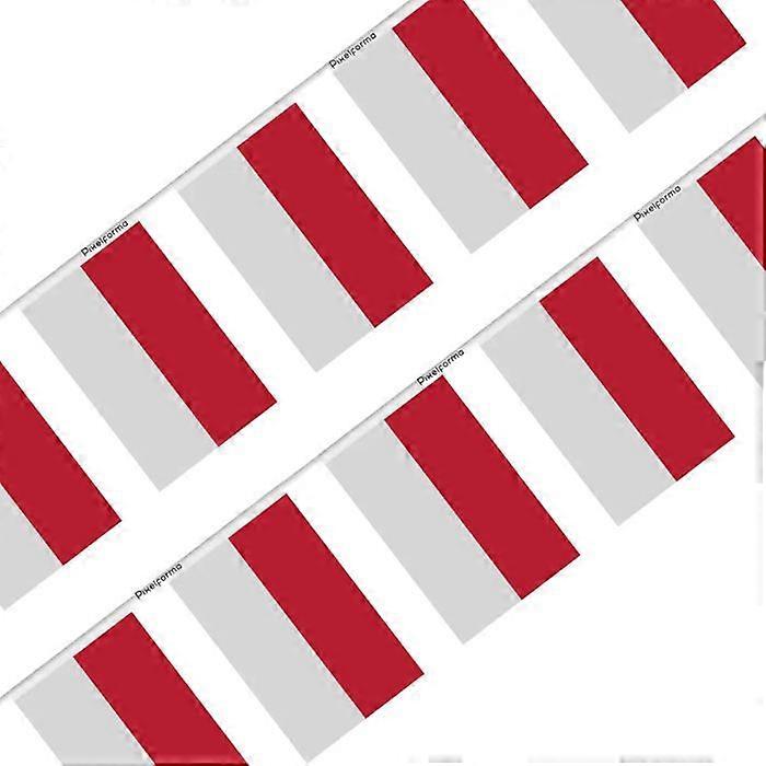 Flag Garland - Monaco - 20 pieces - 14 x 21 cm - Polyester - Double-sided Print