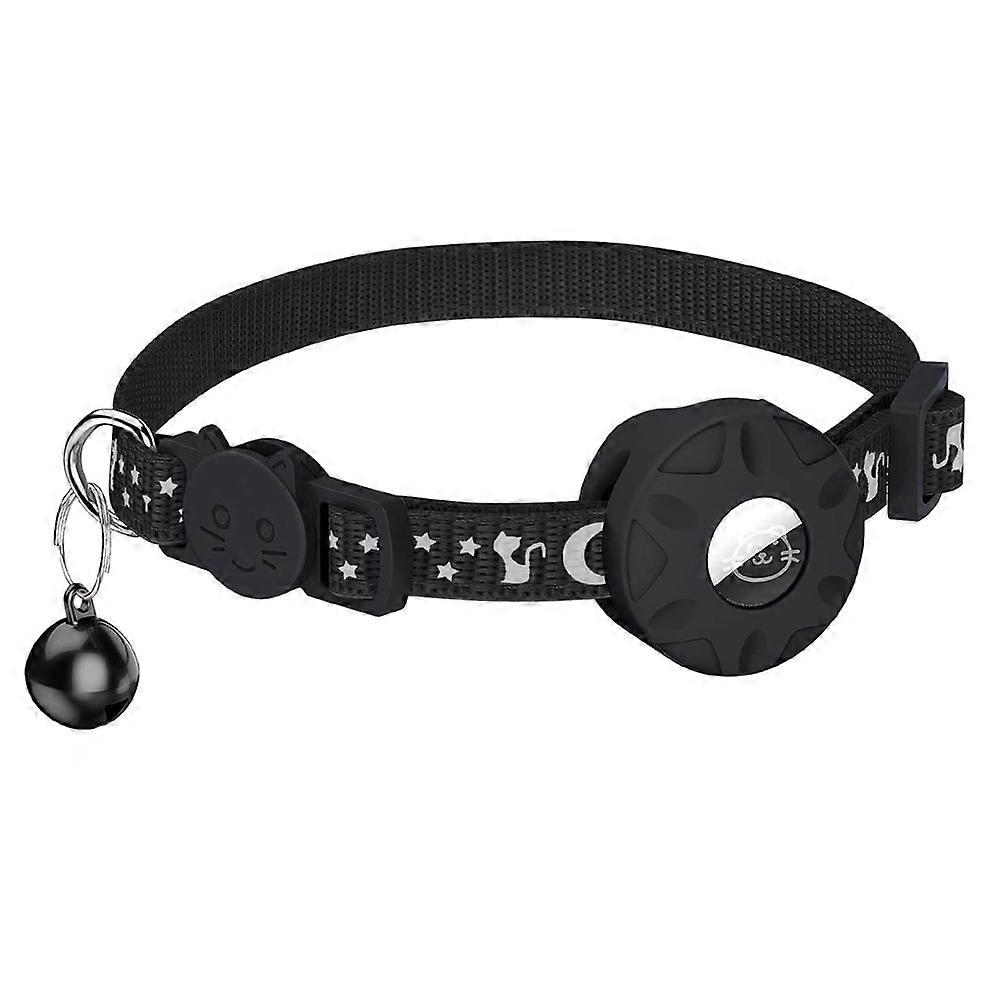 For Air Tag Cat Collar, Reflective Collar in 3/8Inch Width, Black