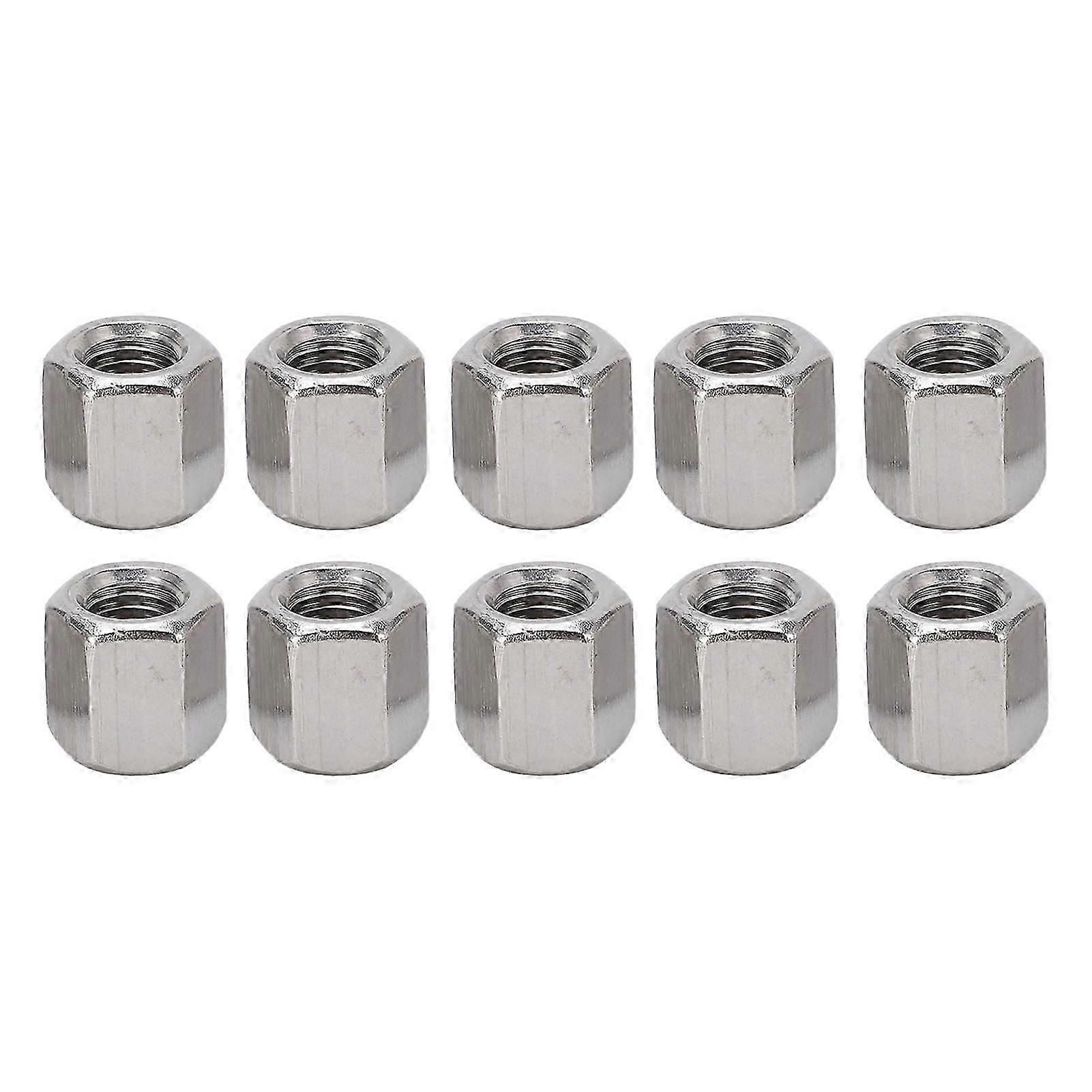 10Pcs Silver M12 Hex Coupling Nut 6 Sides Stainless Steel Coupling Nut Kit for Replacement