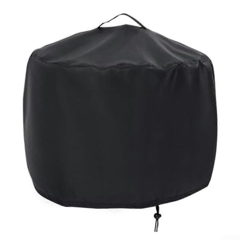 420D Round Fire Pit Cover With Easy-Grip Handle, Outdoor Snowproof Weatherproof, Size 92 x 51 cm